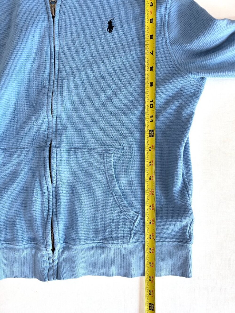 Polo Ralph Lauren Full Zip Jacket Waffle Knit Women’s XL Blue Preppy Coastal - Picture 6 of 8